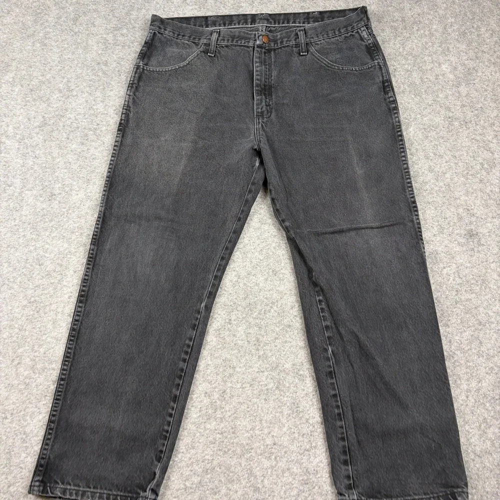 Rustler Jeans Mens 38x29 Black Denim Faded Straight Leg Workwear‎ Regular Fit